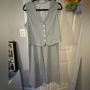 Striped Blue & White 2 Piece Set